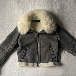 🎀Vintage Women's Gray Shearling Jacket